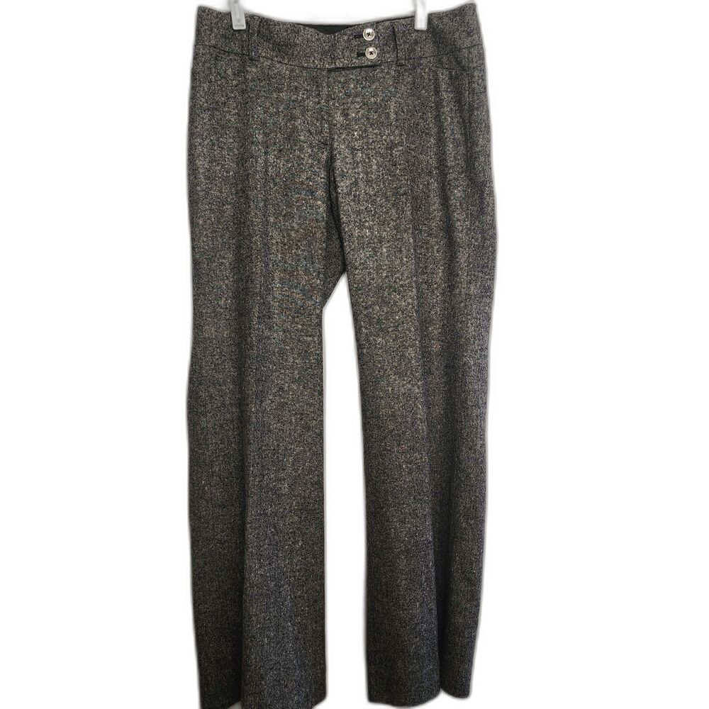 White House Black Market Legacy Trousers Sz 10 Gray Textured Dress Pants